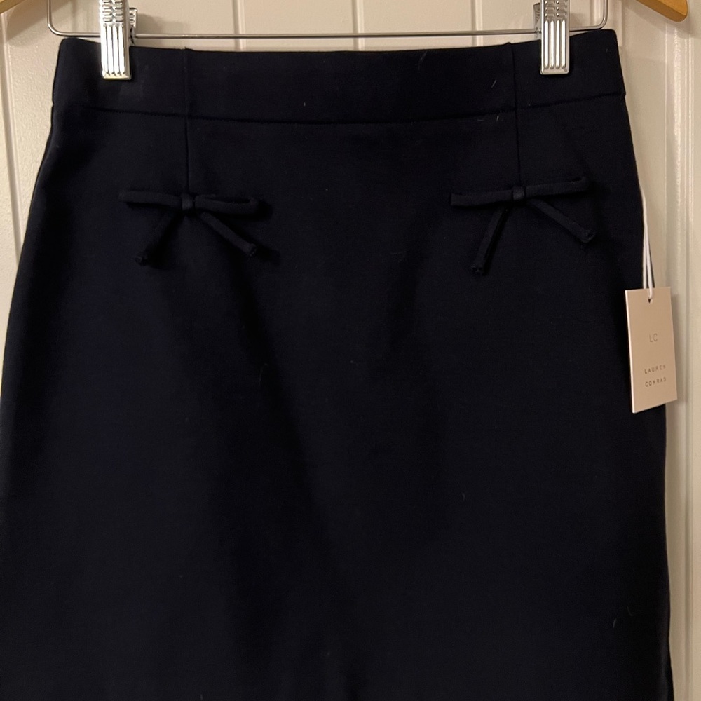 LC Lauren Conrad Black Pencil Skirt with Bow Accents